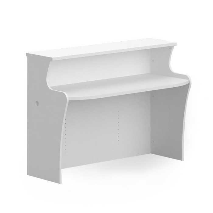 Mostrador de Recepción ROCK BÁSICO 120 cm, color blanco, con pasacables