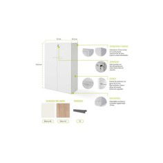 Armario Medio con puertas Serie Color blanco/olmo