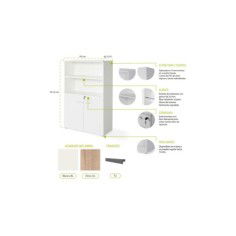 Armario medio con puertas bajas Serie Color Blanco/Olmo