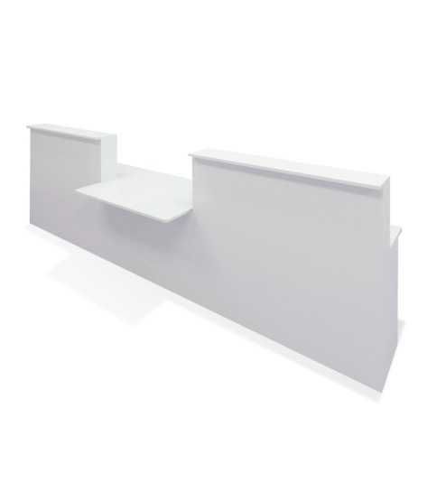 Conjunto mostrador recepción BASIC recto blanco de 340 CM, módulo minusválidos Conjunto mostrador recepción BASIC recto blanco de 340 CM, módulo minusválidos