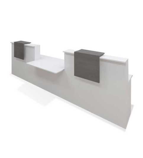 Mostrador recepción BASIC 340 cm blanco con sobremostrador color configurable Mostrador recepción BASIC 340 cm blanco con sobremostrador color configurable