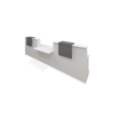 Mostrador recepción BASIC 340 cm blanco con sobremostrador color configurable Mostrador recepción BASIC 340 cm blanco con sobremostrador color configurable