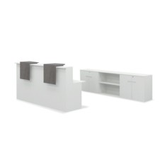 Mostrador Basic blanco 240 CM + 3 armarios bajos Mostrador Basic blanco 240 CM + 3 armarios bajos