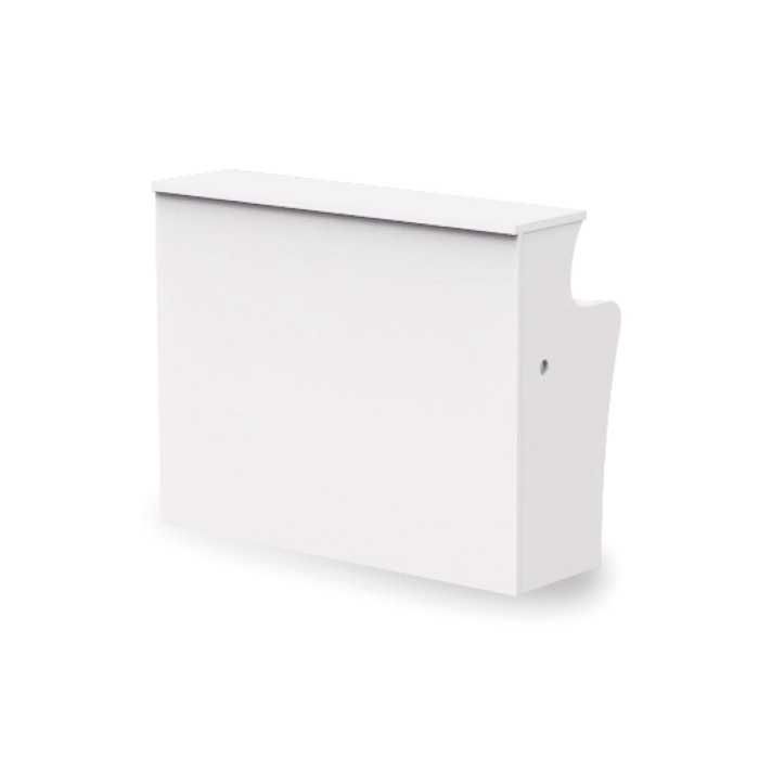 Mostrador de Recepción ROCK BÁSICO 120 cm, color blanco, con pasacables