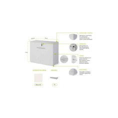 Mostrador recepción BASIC, medida 120 cm, con cajonera y armario bajo, color blanco Mostrador recepción BASIC, medida 120 cm, con cajonera y armario bajo, color blanco