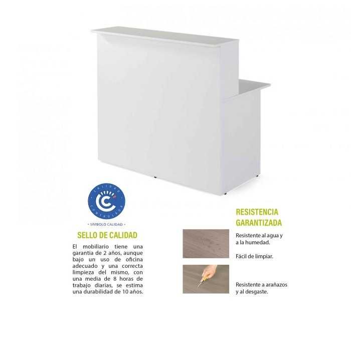Mostrador recepción BASIC recto, color blanco, ancho 120 cm Mostrador recepción BASIC recto, color blanco, ancho 120 cm