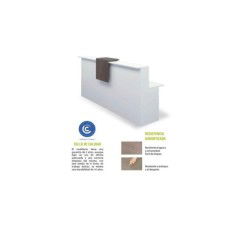 Mostrador de recepción BASIC 240 cm, color blanco, con sobremostrador nebraska