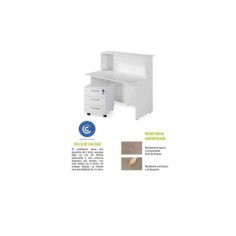 Mostrador recepción BASIC ancho 120 cm + cajonera 3 cajones, color blanco Mostrador recepción BASIC ancho 120 cm + cajonera 3 cajones, color blanco