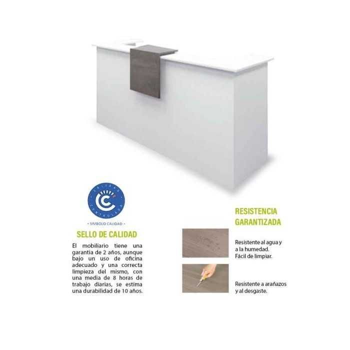 Mostrador recepción + sobremostrador BASIC 240 cm terminación izquierda Mostrador recepción + sobremostrador BASIC 240 cm terminación izquierda