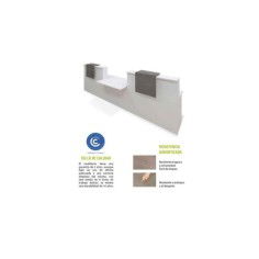 Mostrador recepción BASIC 340 cm blanco con sobremostrador color configurable Mostrador recepción BASIC 340 cm blanco con sobremostrador color configurable