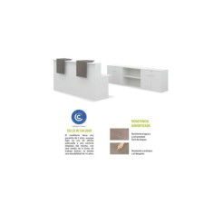 Mostrador Basic blanco 240 CM + 3 armarios bajos Mostrador Basic blanco 240 CM + 3 armarios bajos