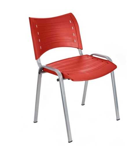 Silla confidente de plástico ISO Smart, patas grises Silla confidente de plástico ISO Smart, patas grises