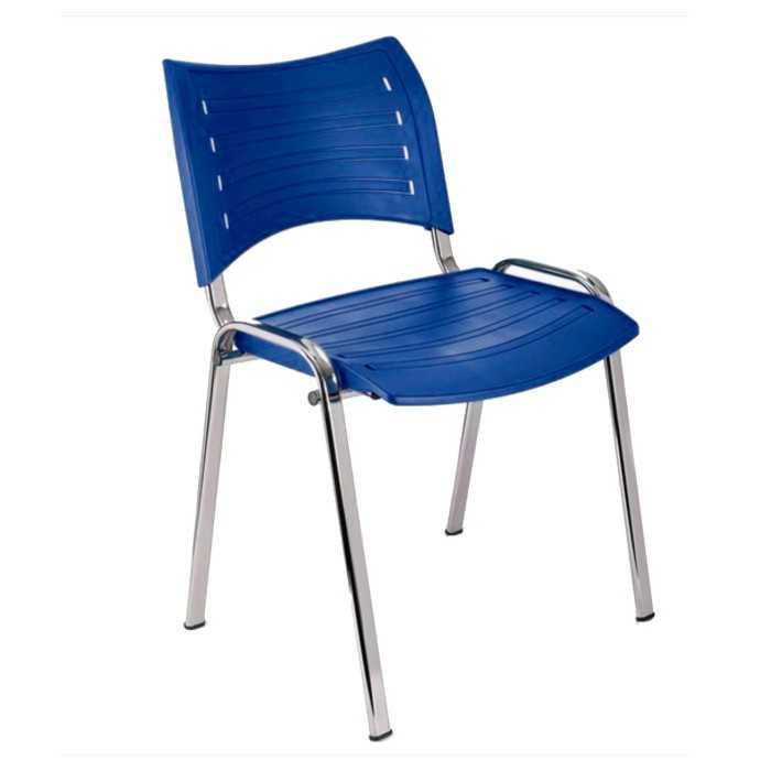 Silla confidente de plástico ISO Smart, patas cromadas