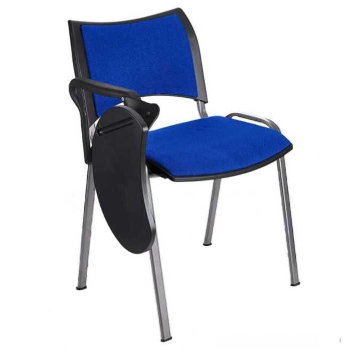 Silla colectividad ISO Smart Tapizada con pala abatible, patas grises