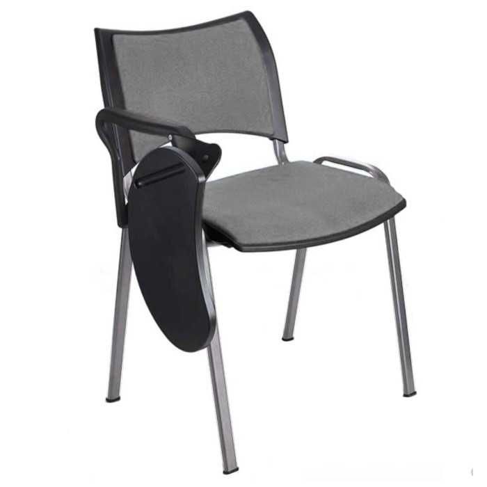 Silla colectividad ISO Smart Tapizada con pala abatible, patas grises