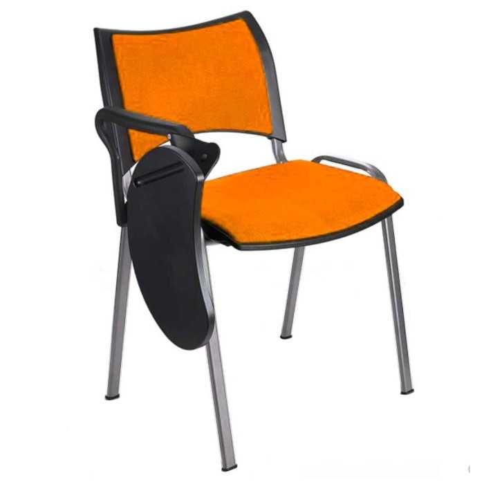 Silla colectividad ISO Smart Tapizada con pala abatible, patas grises