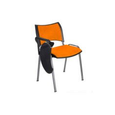 Silla colectividad ISO Smart Tapizada con pala abatible, patas grises