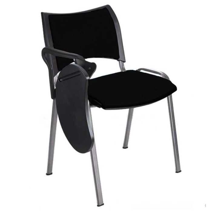 Silla colectividad ISO Smart Tapizada con pala abatible, patas grises