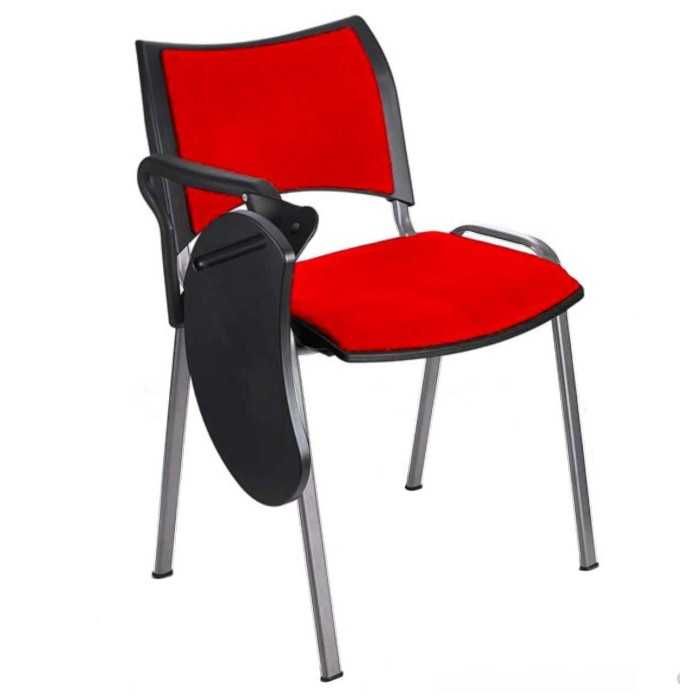 Silla colectividad ISO Smart Tapizada con pala abatible, patas grises