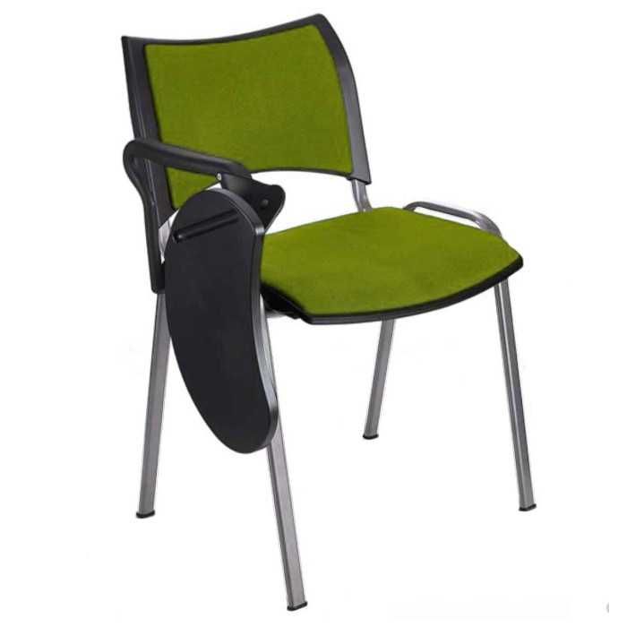 Silla colectividad ISO Smart Tapizada con pala abatible, patas grises