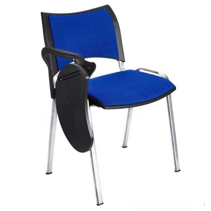 Silla colectividad ISO Smart Tapizada con pala abatible, patas cromadas