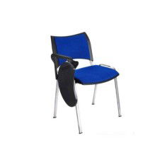 Silla colectividad ISO Smart Tapizada con pala abatible, patas cromadas