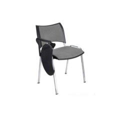 Silla colectividad ISO Smart Tapizada con pala abatible, patas cromadas