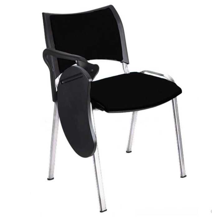Silla colectividad ISO Smart Tapizada con pala abatible, patas cromadas