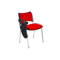 Silla colectividad ISO Smart Tapizada con pala abatible, patas cromadas