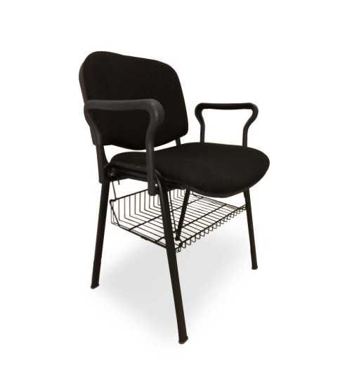 Silla ISO tapizada con brazos y rejilla portalibros Silla ISO tapizada con brazos y rejilla portalibros