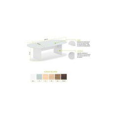 Mesa de reunión ovalada 200 cm modelo Zafiro pata panel
