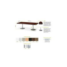 Mesa reunión rectangular COLINA con bases cilíndricas de Euromof