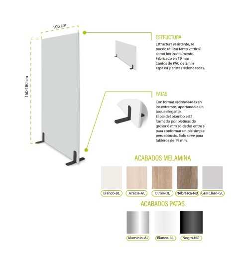 Biombo separador de oficina SERIE 100 Biombo separador de oficina SERIE 100