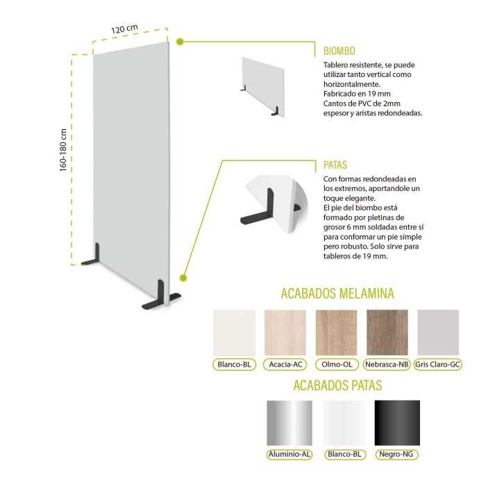 Biombo separador de oficina Serie 120 Biombo separador de oficina Serie 120