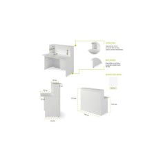 Mostrador recepción BASIC recto, color blanco, ancho 120 cm Mostrador recepción BASIC recto, color blanco, ancho 120 cm