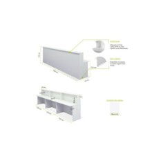 Mostrador de recepción BASIC 360 cm, color blanco