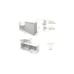 Conjunto mostrador BASIC izquierda + movilidad reducida 220 x 100 cm