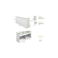 Mostrador de recepción BASIC 240 cm con terminaciones laterales