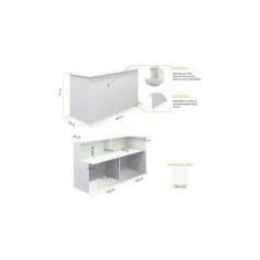 Mostrador recepción BASIC 240 cm terminación derecha