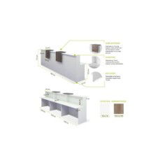 Mostrador de recepción BASIC, recto blanco con sobremostradores, ancho 360 cm