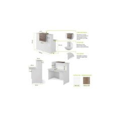 Mostrador de recepción BASIC , blanco con sobremostrador nebraska, ancho 120 cm