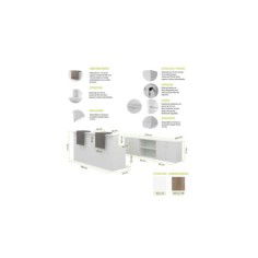 Mostrador Basic blanco 240 CM + 3 armarios bajos Mostrador Basic blanco 240 CM + 3 armarios bajos