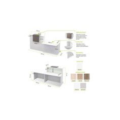 Mostrador recepción módulo recto derecha + minusválidos SERIE BASIC con sobremostrador