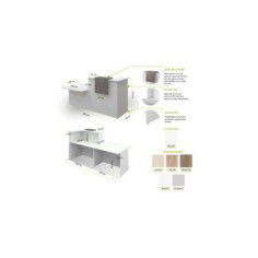 Conjunto mostrador + sobremostrador BASIC izquierda + movilidad reducida 220 cm