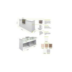 Mostrador de recepción BASIC 240 cm con terminaciones laterales