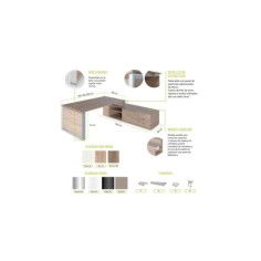 Mesa de despacho OMEGA con armario auxiliar lado derecho Mesa de despacho OMEGA con armario auxiliar lado derecho