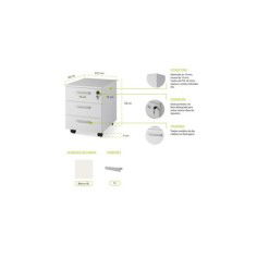 Mostrador recepción BASIC ancho 120 cm + cajonera 3 cajones, color blanco Mostrador recepción BASIC ancho 120 cm + cajonera 3 cajones, color blanco