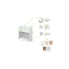 Módulo call center individual de madera esquinas redondeadas