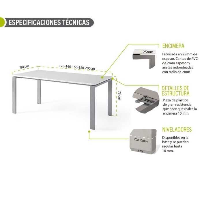 Mesa de oficina PORTICO, estructura metálica 4 patas, varios colores y medidas