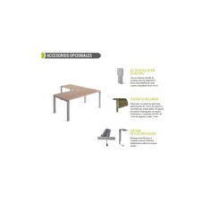 Mesa de oficina PORTICO + ala izquierda, estructura metálica